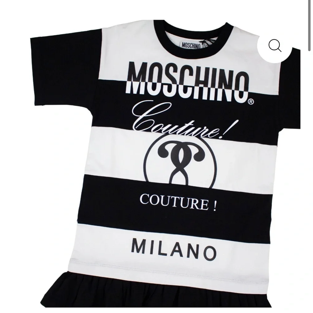 Moschino Black and White Striped Dress
